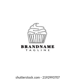 cupcake logo icon design template black modern isolated vector illustration