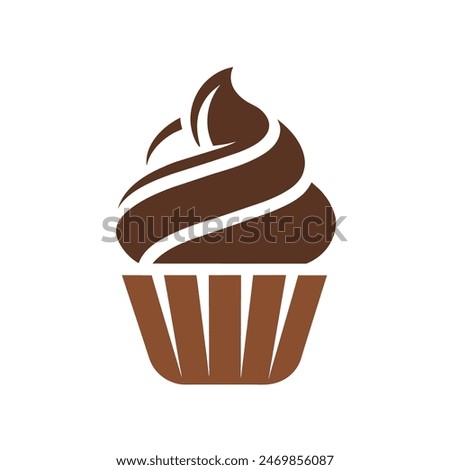 Cupcake logo icon isolated cupcake on white background vector illustration.