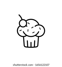 Ilustración vectorial del icono del logotipo del pastel.