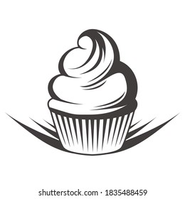 logotipo de cupcake , sencillo y limpio