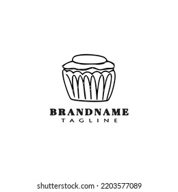 cupcake logo symbol icon design template black modern isolated vector illustration