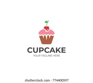 Cupcake Logo Template. Muffin Vector Design. Sweet Pastries Illustration