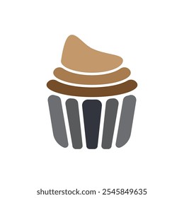 Ilustração de modelo de ícone de vetor de logotipo de cupcake