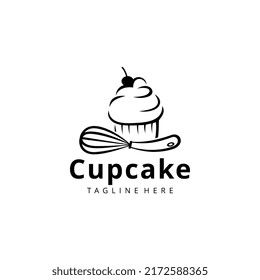 Cupcake logo vector illustration isolated background