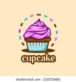 Cupcake logo vector symbol illustration
