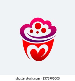 Cupcake Lover Logo Template