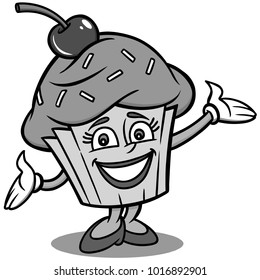 Cupcake Mascot Illustration - A vector cartoon illustration of a Cupcake Mascot.