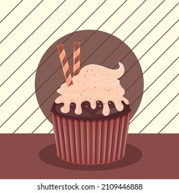 cupcake with melted cream design