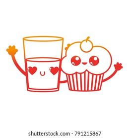 Cupcake and milk design