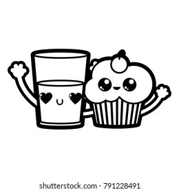 Cupcake and milk design