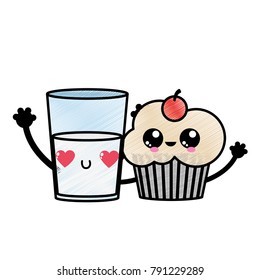 Cupcake and milk design
