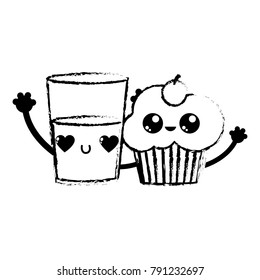 Cupcake and milk design