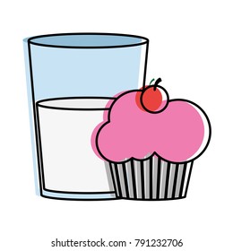 Cupcake and milk design