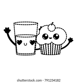 Cupcake and milk design