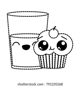 Cupcake and milk design