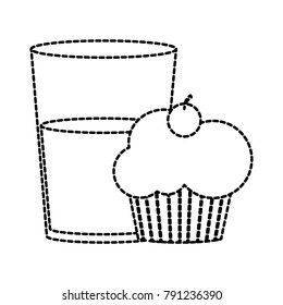 Cupcake and milk design