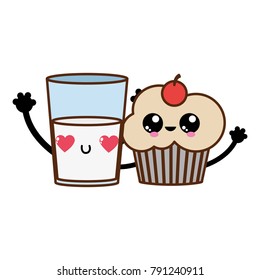 Cupcake and milk design