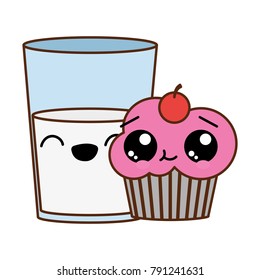 Cupcake and milk design