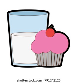 Cupcake and milk design