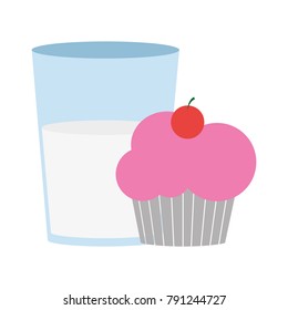 Cupcake and milk design