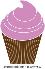 Cupcake minimalism symbol. Sweets, bakery icon.