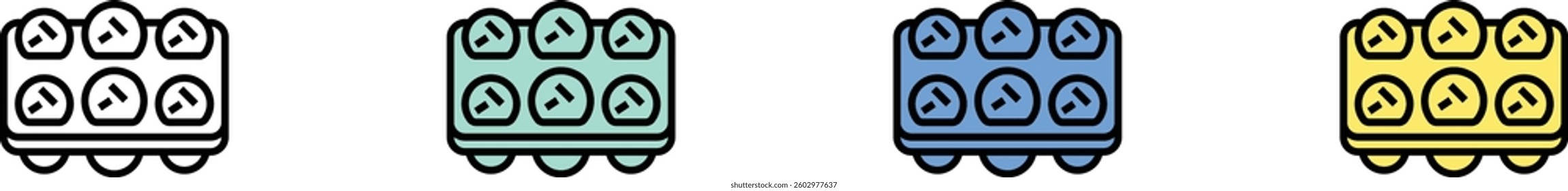 cupcake mold icon. Outline, Green, Blue and Yellow Style Design Isolated On White Background