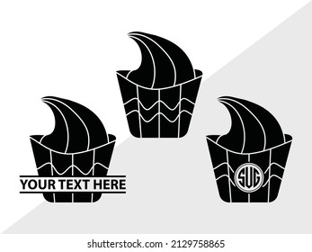 Cupcake Monogram Printable Vector Illustration