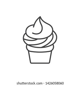 Cupcake, muffin, dessert line icon. 
