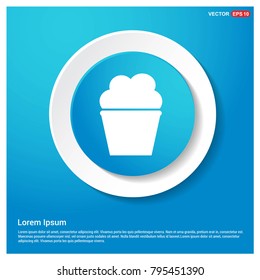 Cupcake muffin icon Abstract Blue Web Sticker Button