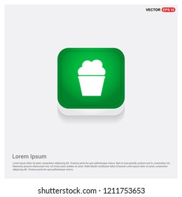 Cupcake muffin iconGreen Web Button - Free vector icon