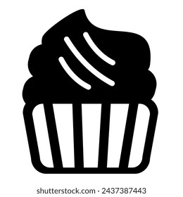 Cupcake, Muffin Logo Design im minimalistischen Stil. Fast-Food-Symbol. Vektorgrafik.