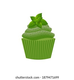 Cupcake, muffin on an isolated white background. Vector illustration.