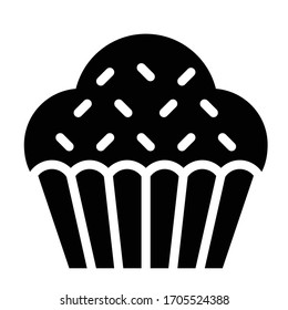 Cupcake oder Muffin Vektorillustration Illustration, Backed Good solid style icon