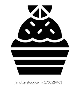 Cupcake or Muffin vector illustration, Baked good solid style icon
