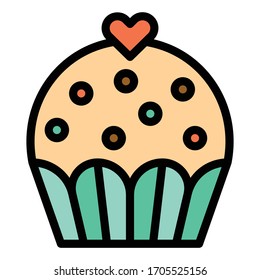 Cupcake or Muffin vector illustration, Baked goods  filled style icon