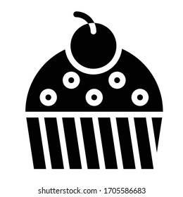 Cupcake oder Muffin Vektorillustration Illustration, Backed Good solid style icon