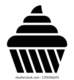 Cupcake or Muffin vector illustration, Baked good solid style icon