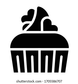 Cupcake or Muffin vector illustration, Baked good solid style icon