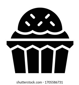 Cupcake or Muffin vector illustration, Baked good solid style icon