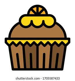 Cupcakes oder Muffin-Vektorillustration-Illustration, Tüpfelhaltiges Symbol