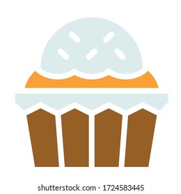 Cupcake oder Muffin Vektor-Illustration, Backed good flat style Icon