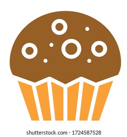 Cupcake or Muffin vector illustration, Baked good flat style icon