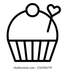 Cupcake oder Muffin Vektorgrafik, Backed good line Stil Icon