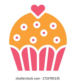 Cupcake oder Muffin Vektor-Illustration, Backed good flat style Icon