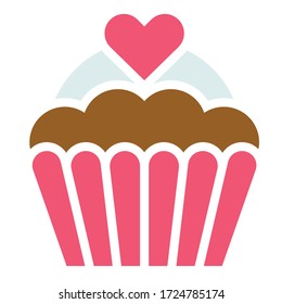 Ilustración portadora de pastel o Muffin, icono de estilo plano bueno al horno