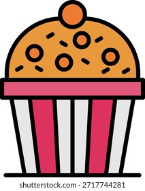 Novo Vetor de Design de Ícone Criativo Cupcake