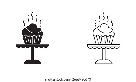 Cupcake auf Kuchenständer auf transparentem Hintergrund