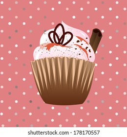 cupcake on the  pink background