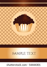 cupcake on wafer background