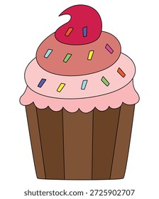 A cupcake on white background